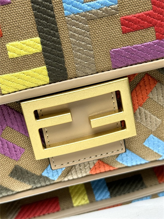 Fen.di Baguette Multicolor FF Canvas Bag