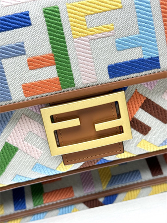 Fen.di Baguette Multicolor FF Canvas Bag