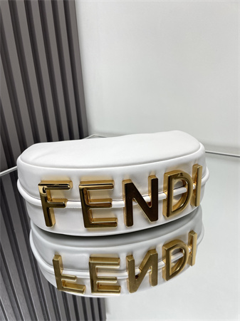 Fendigraphy Small Leather Bag White