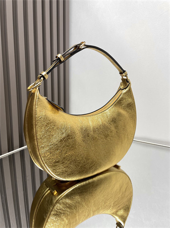 Fendigraphy Small Leather Bag Gold