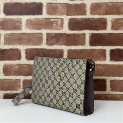 Gu.cci  Pouch With GG Details Supreme Canvas 768255