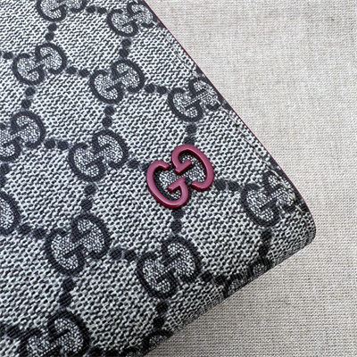 Gu.cci  Pouch With GG Details Supreme Canvas 768255