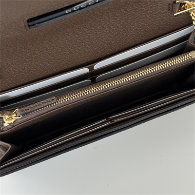 Gu.cci Ophidia chain wallet Beige and ebony GG Supreme canvas 772309