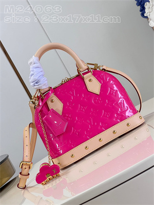 L.V Alma BB Bag Monogram Vernis embossed cowhide leather Pink M24063