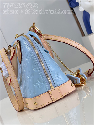 L.V Alma BB Bag Monogram Vernis embossed cowhide leather Blue M24063