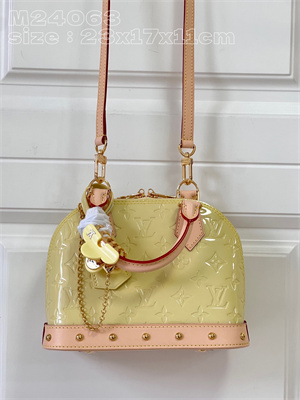 L.V Alma BB Bag Monogram Vernis embossed cowhide leather Yellow M24063