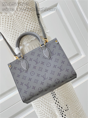 L.V ONTHEGO PM  Monogram Ink Calfskin Trianon Gray M12465