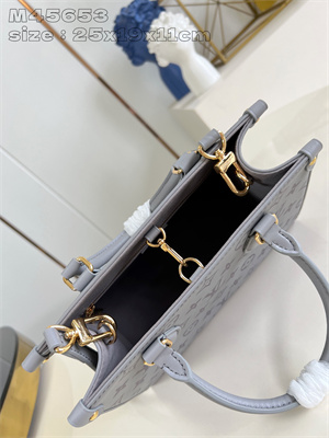 L.V ONTHEGO PM  Monogram Ink Calfskin Trianon Gray M12465