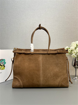 Prada Large Suede handbag Brown 1BA439