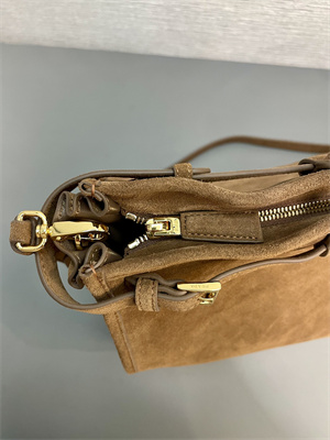 Prada Large Suede handbag Brown 1BA439
