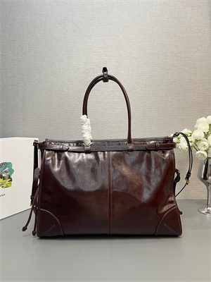 Prada Large leather handbag Burgundy 1BA439