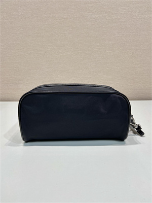 Prada Re-Nylon and brushed leather pouch Black 2NE063