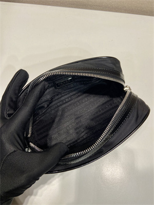 Prada Re-Nylon and brushed leather pouch Black 2NE063