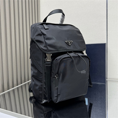 Prada Re-Nylon and leather backpack Black 2VZ135