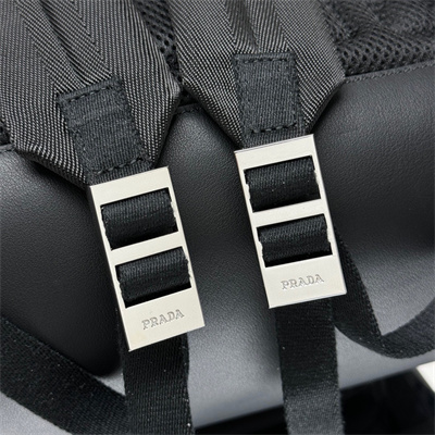 Prada Re-Nylon and leather backpack Black 2VZ135