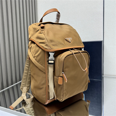 Prada Re-Nylon and leather backpack Cork Beige 2VZ135