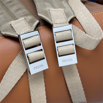 Prada Re-Nylon and leather backpack Cork Beige 2VZ135