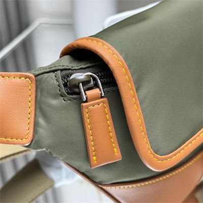 Prada Re-Nylon and leather shoulder bag Military/Caramel 2VH176