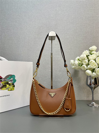 Prada Re-Edition Smooth Leather mini-bag Brown 1BC204