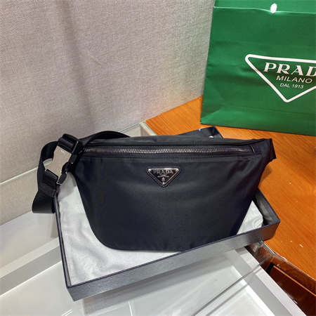 Prada Re-Nylon and Saffiano leather belt bag Black 2VL033