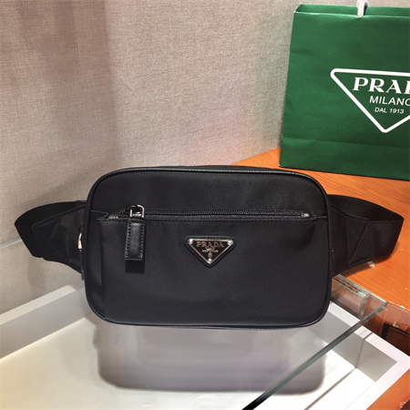 Prada Re-Nylon and Saffiano leather belt bag Black 2VL977