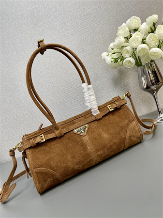 Prada Medium suede handbag  Brown 1BA426
