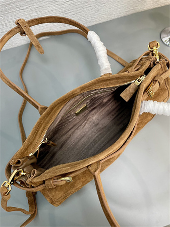 Prada Medium suede handbag  Brown 1BA426