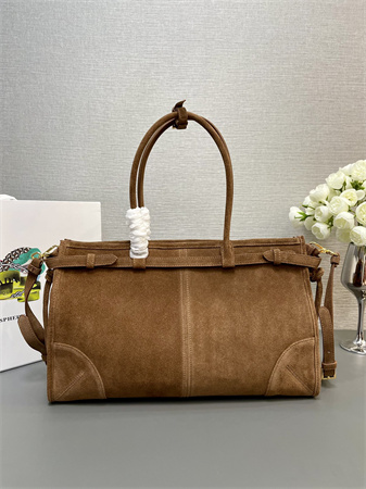Prada Large suede handbag  Brown 1BA433