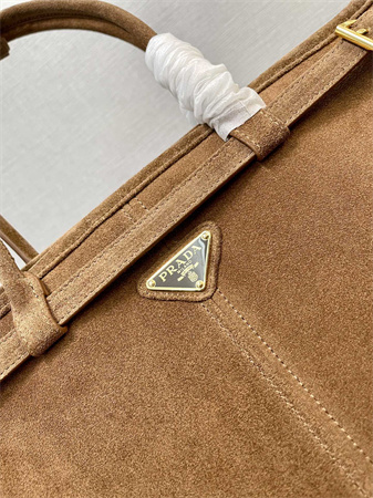 Prada Large suede handbag  Brown 1BA433