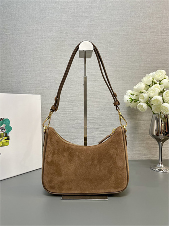 Prada Re-Edition suede mini-bag  Brown 1BC204