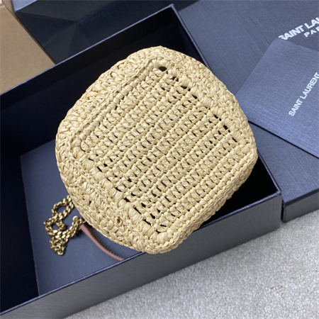 Y.S.L Mini Joe In Raffia and Calfskin