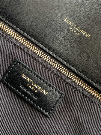 Y.S.L PUFFER MEDIUM In Nappa Lambskin Gold Tone Metal Black Color