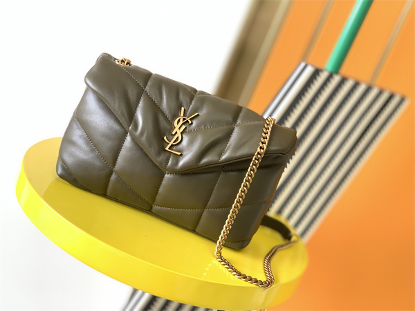 Y.S.L TOY PUFFER In Nappa Lambskin Gold Tone Metal Light Musk