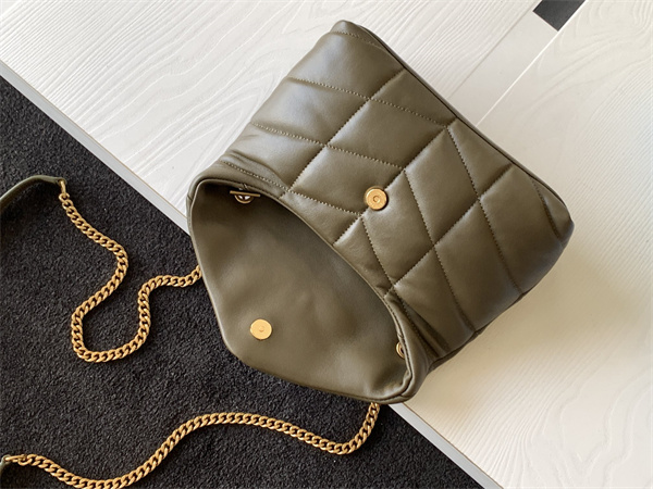 Y.S.L TOY PUFFER In Nappa Lambskin Gold Tone Metal Light Musk