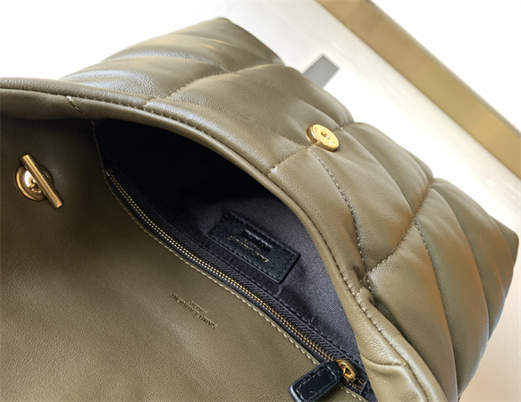 Y.S.L TOY PUFFER In Nappa Lambskin Gold Tone Metal Light Musk