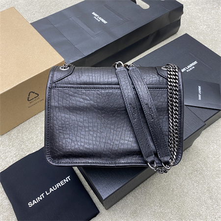 Y.S.L NIKI BABY In Grained Lambskin Black Color