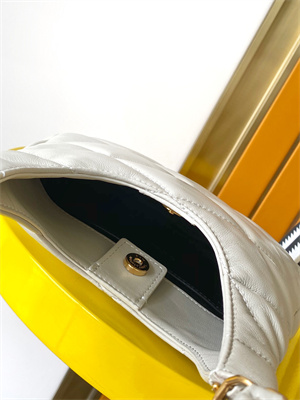 Y.S.L Sade HOBO BAG In Quilted Lambskin White