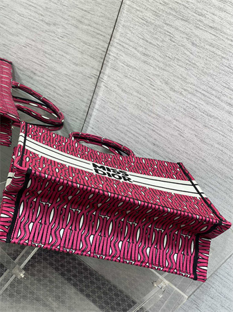 CD Miss Dior Large Book Tote Allover Emb Fuchsia
