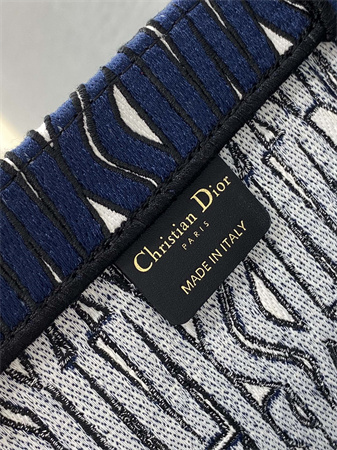 CD Miss Dior Large Book Tote Allover Emb Navy Blue