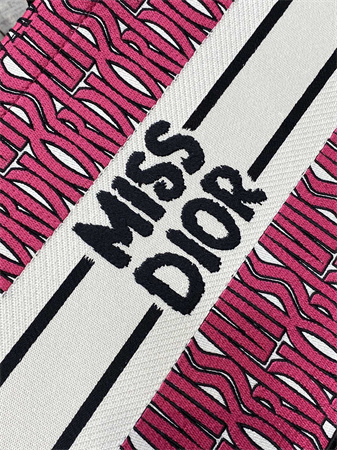 CD Miss Dior Medium Book Tote Allover Emb Fuchsia
