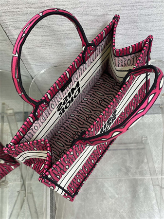 CD Miss Dior Medium Book Tote Allover Emb Fuchsia