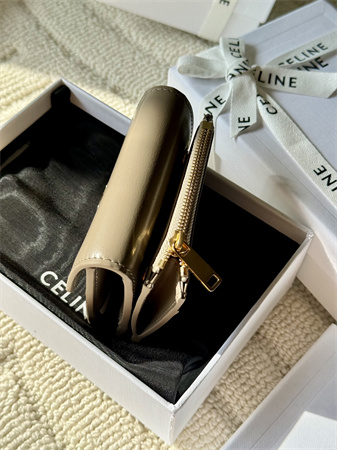 Celine COMPACT WALLET WITH COIN TRIOMPHE in Shiny calfskin