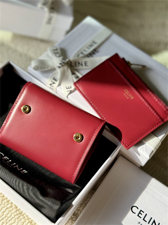 Celine COMPACT WALLET WITH COIN TRIOMPHE in Shiny calfskin