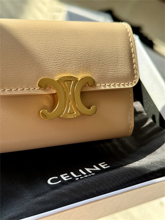 Celine COMPACT WALLET WITH COIN TRIOMPHE in Shiny calfskin