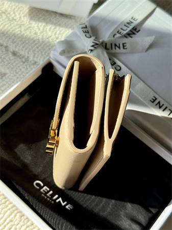 Celine COMPACT WALLET WITH COIN TRIOMPHE in Shiny calfskin