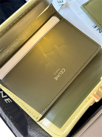 Celine COMPACT WALLET WITH COIN TRIOMPHE in Shiny calfskin