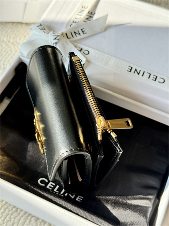 Celine COMPACT WALLET WITH COIN TRIOMPHE in Shiny calfskin