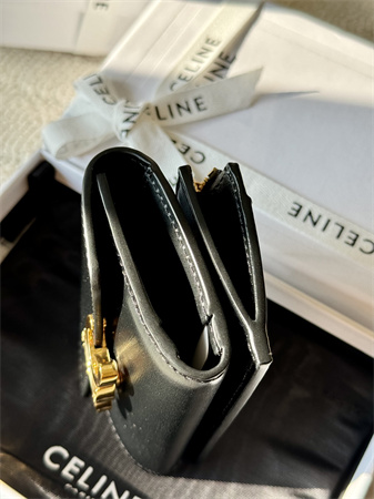 Celine COMPACT WALLET WITH COIN TRIOMPHE in Shiny calfskin