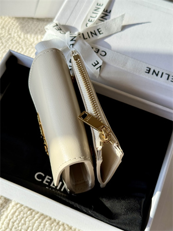 Celine COMPACT WALLET WITH COIN TRIOMPHE in Shiny calfskin