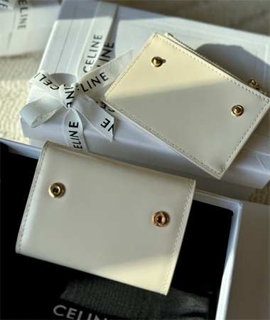 Celine COMPACT WALLET WITH COIN TRIOMPHE in Shiny calfskin